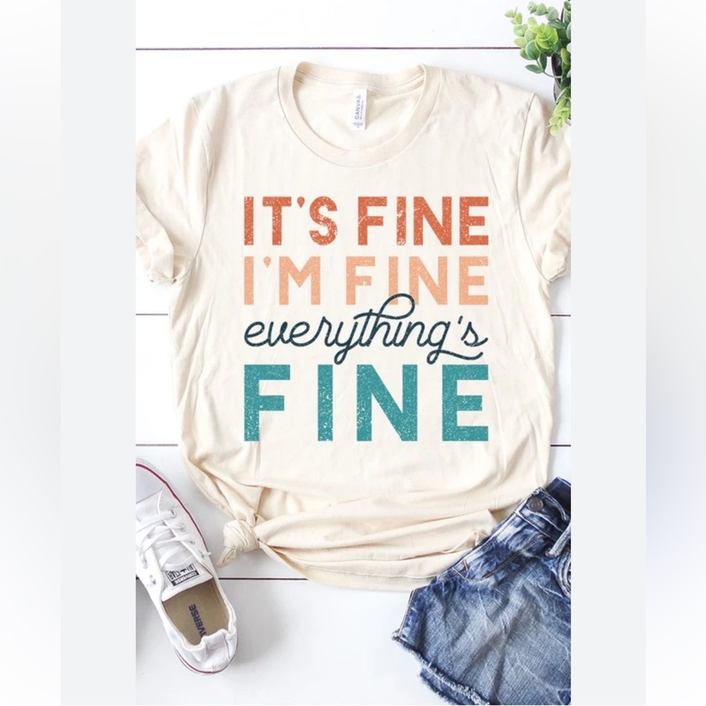 Bella and Canvas NWOT It's fine graphic short sleeve tee size Large